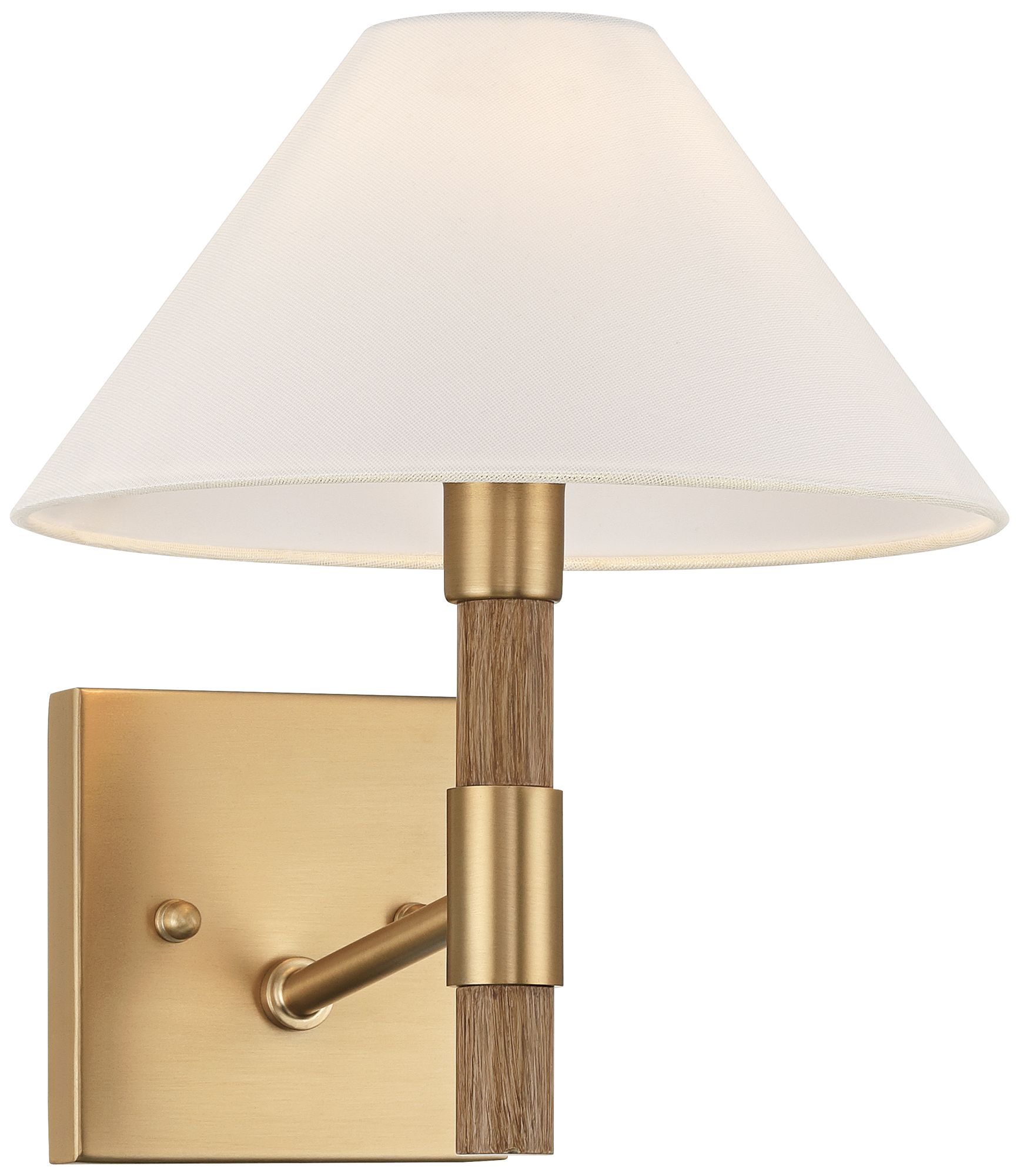 Possini Euro Conrad 11"H Brushed Champagne and Faux Wood Wall Sconce