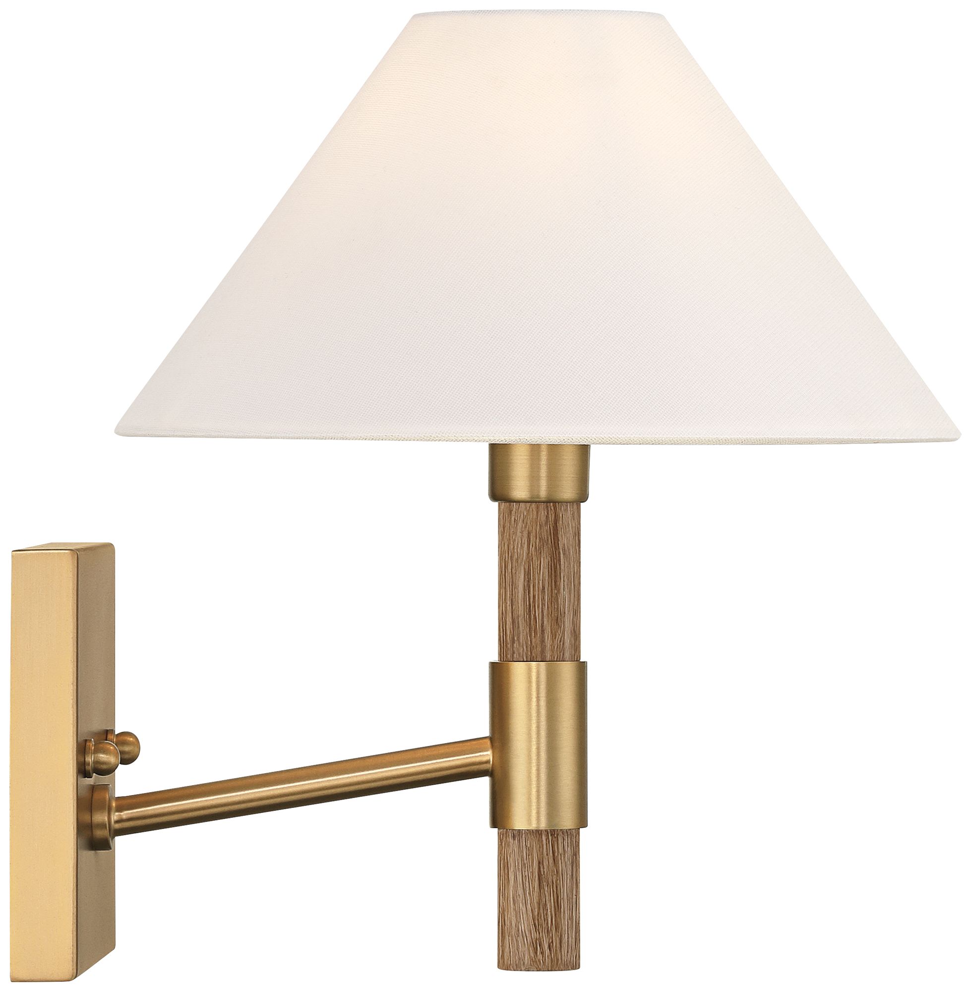 Possini Euro Conrad 11"H Brushed Champagne and Faux Wood Wall Sconce