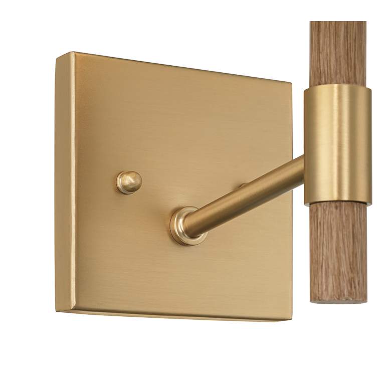 Image 3 Possini Euro Conrad 11"H Brushed Champagne Wood Wall Sconce Set of 2 more views