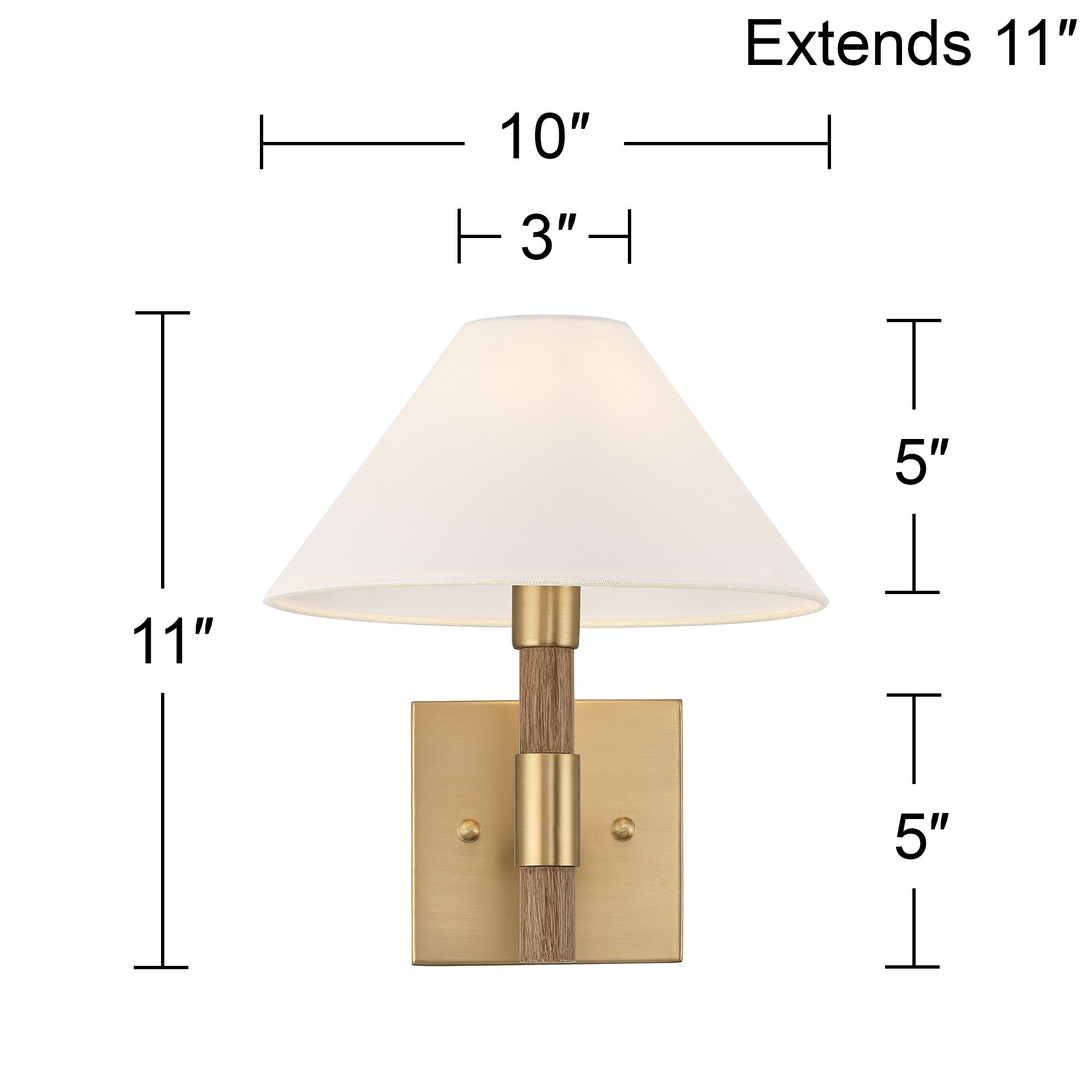 Possini Euro Conrad 11"H Brushed Champagne Wood Wall Sconce Set of 2