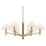 2_Possini Euro Conrad 41 3/4" Wide Warm Gold and Wood 6-Light Chandelier