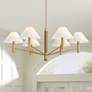 1_Possini Euro Conrad 41 3/4" Wide Warm Gold and Wood 6-Light Chandelier