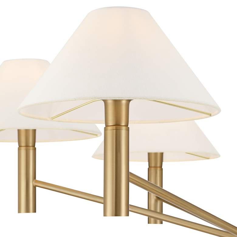 Image 3 Possini Euro Conrad 41 3/4" Wide Warm Gold and Wood 6-Light Chandelier more views