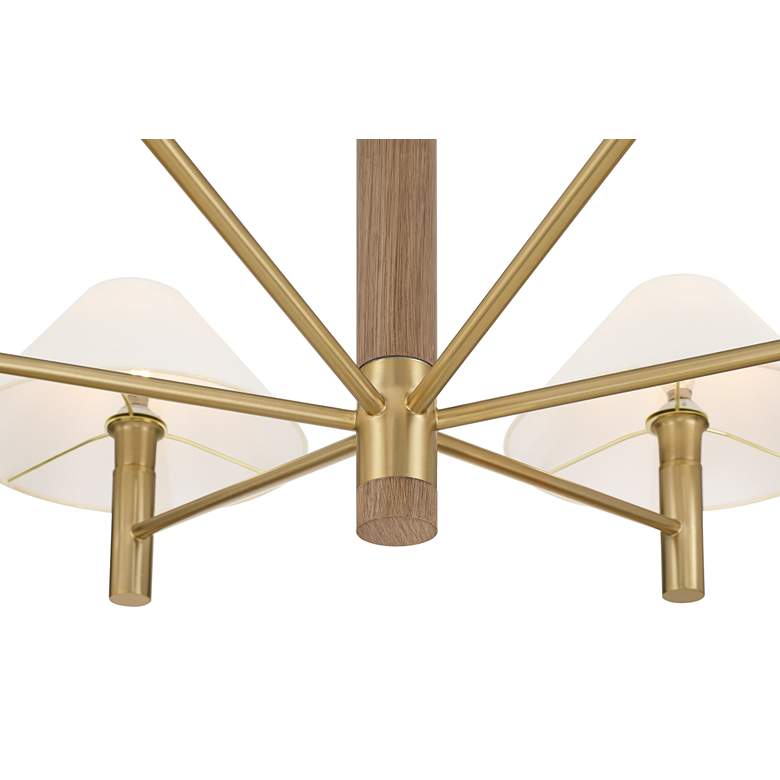 Image 4 Possini Euro Conrad 41 3/4" Wide Warm Gold and Wood 6-Light Chandelier more views