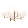 5_Possini Euro Conrad 41 3/4" Wide Warm Gold and Wood 6-Light Chandelier more views