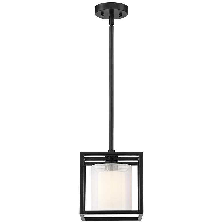 Image 7 Possini Euro Conroe 9" Wide Matte Black Open Cube Mini Pendant Light more views