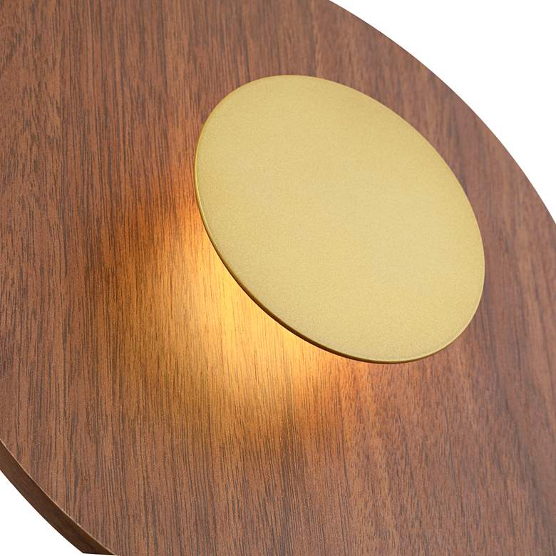 Image 4 Possini Euro Constellation 9 1/4" High Wood and Gold LED Wall Sconce more views