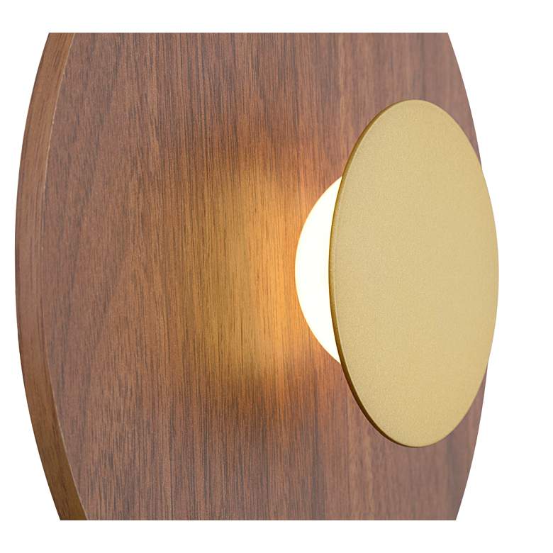 Image 5 Possini Euro Constellation 9 1/4" High Wood and Gold LED Wall Sconce more views