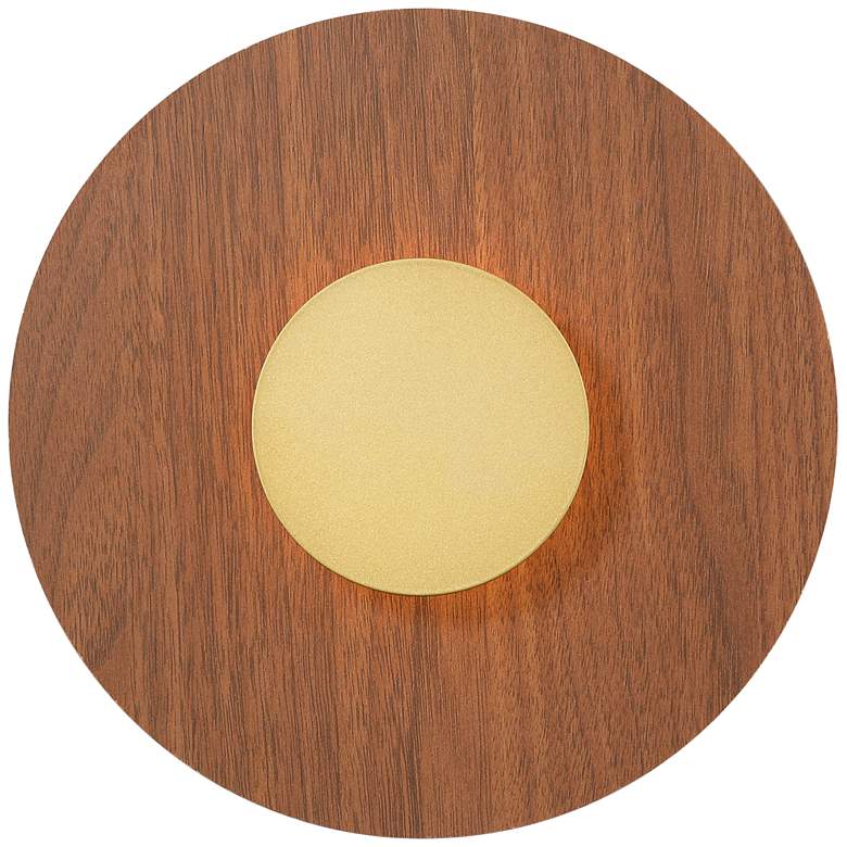 Image 6 Possini Euro Constellation 9 1/4" High Wood and Gold LED Wall Sconce more views