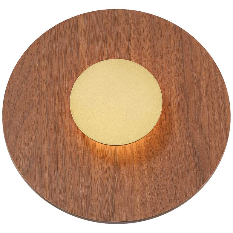 Image 7 Possini Euro Constellation 9 1/4" High Wood and Gold LED Wall Sconce more views