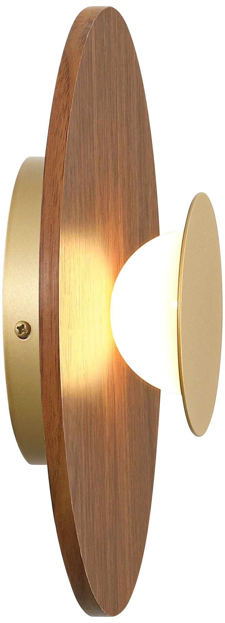 Possini Euro Constellation 9 1/4" High Wood and Gold LED Wall Sconce in scene