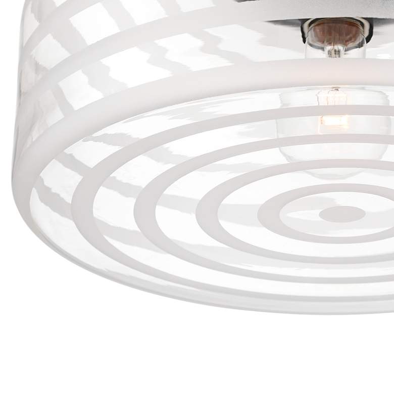 Image 4 Possini Euro Cooper 12 3/4" Wide Black Ceiling Light with Ribbed Glass more views