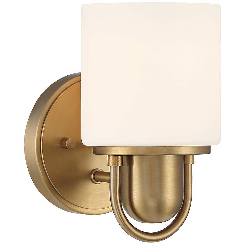 Image 2 Possini Euro Copenhagan 8 1/4" High Warm Brass Wall Sconce