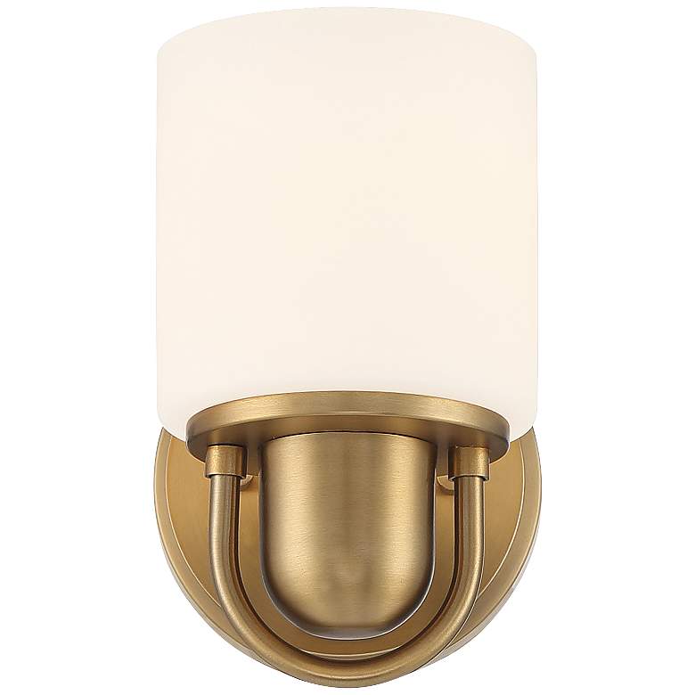 Image 4 Possini Euro Copenhagan 8 1/4" High Warm Brass Wall Sconce more views