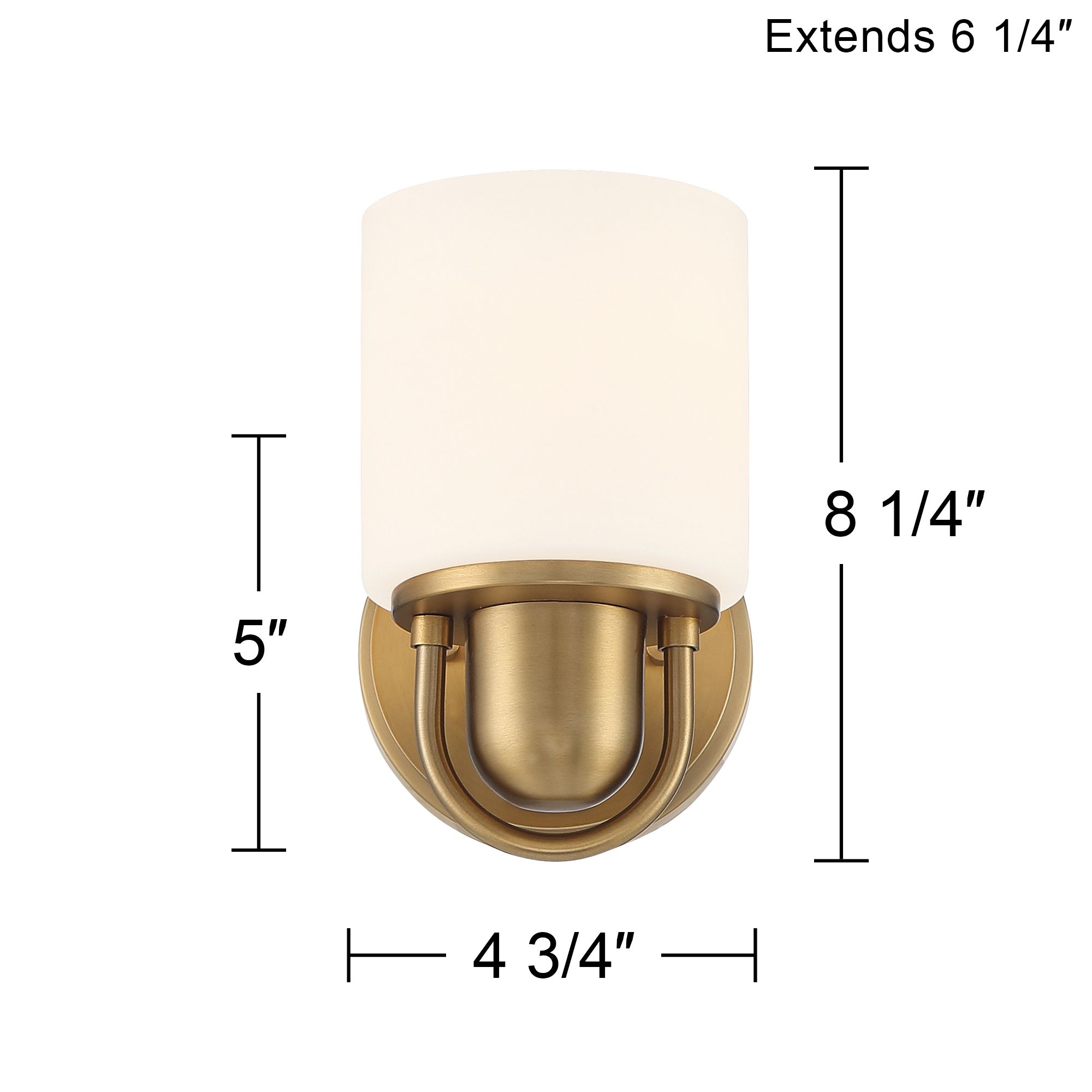 Possini Euro Copenhagan 8 1/4" High Warm Brass Wall Sconce