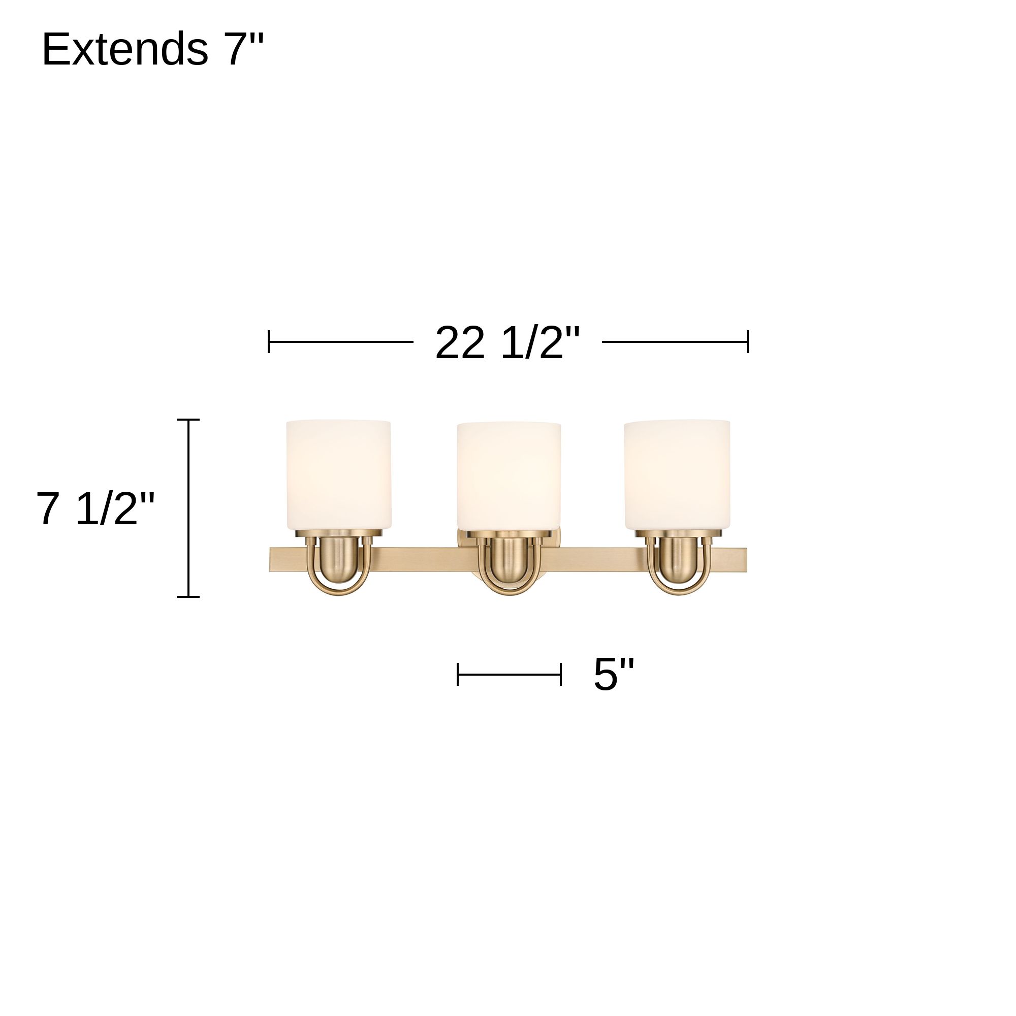 Possini Euro Copenhagen 22 1/2" Wide Warm Brass 3-Light Bath Light