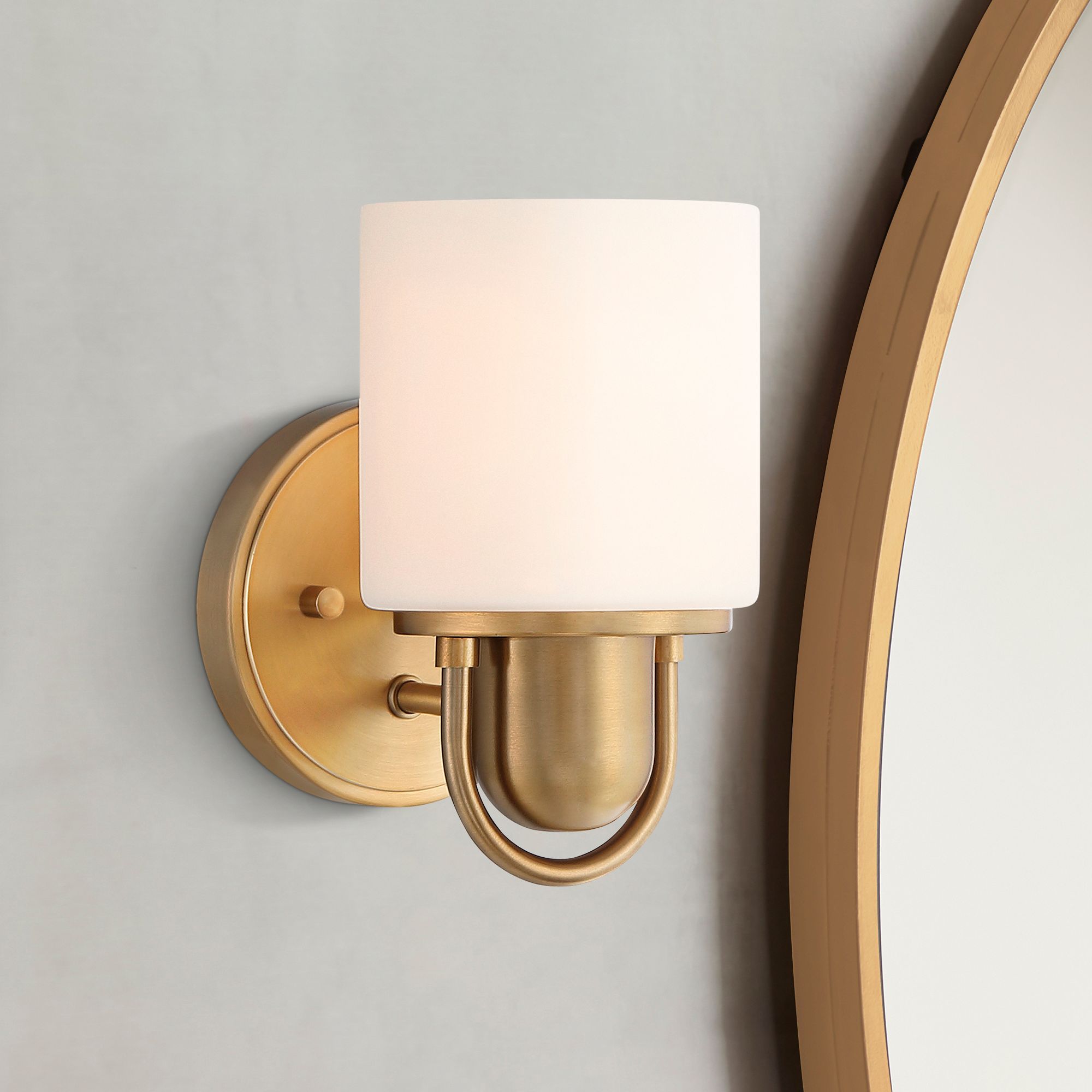 Possini Euro Copenhagen 8 1/4" High Warm Brass Wall Sconce