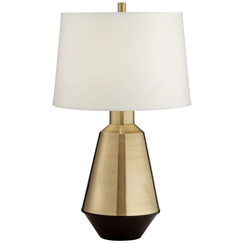 Image 2 Possini Euro Cora 27 3/4" Brass Finish Modern Table Lamp