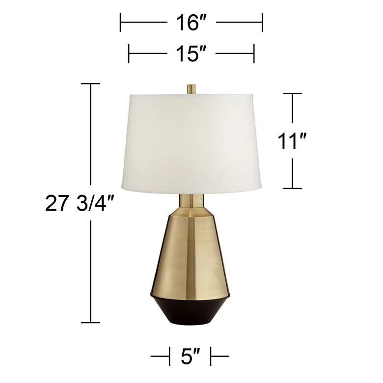 Image 5 Possini Euro Cora 27 3/4" Brass Finish Modern Table Lamp more views