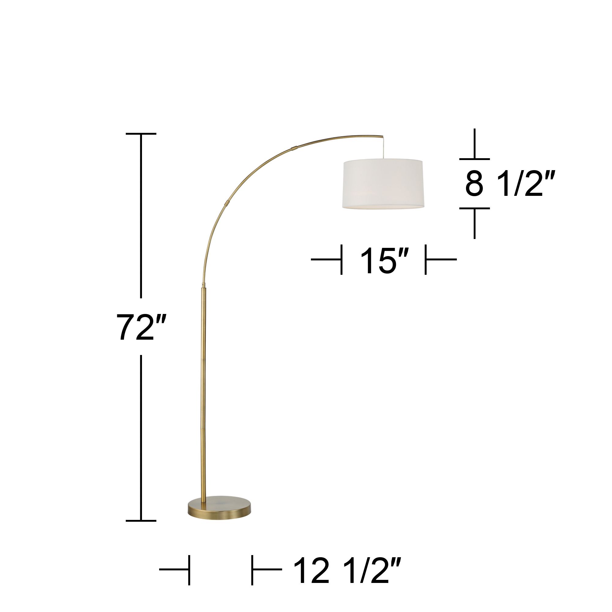Possini Euro Cora 72" Brass Metal Arc Floor Lamp with Smart Socket