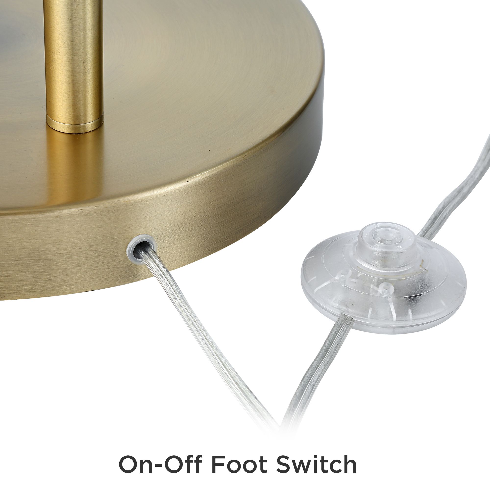 Image 5 Possini Euro Cora 72" Brass Metal Arc Floor Lamp with USB Dimmer more views