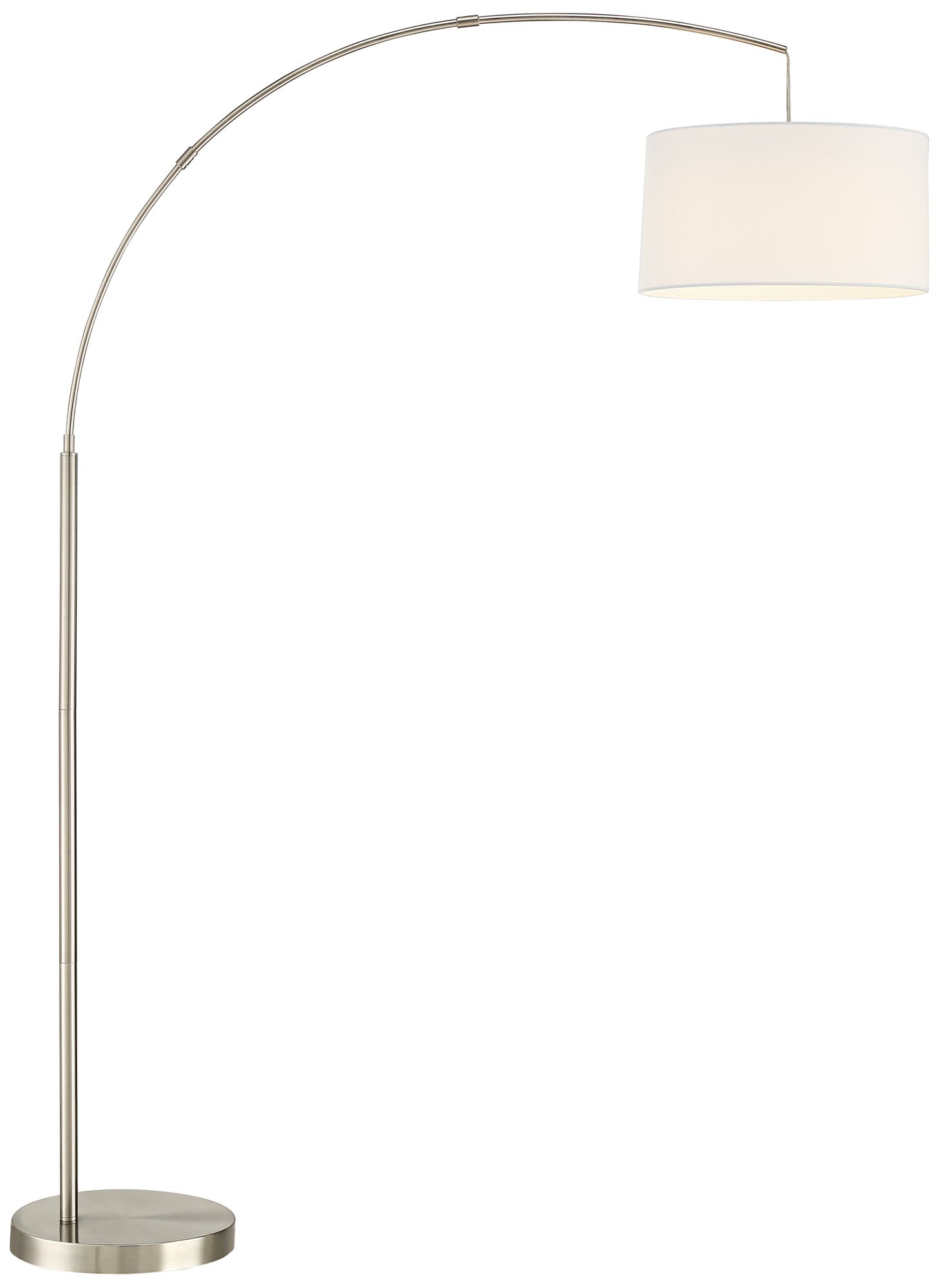 Image 2 Possini Euro Cora 72" Brushed Nickel Arc Floor Lamp with USB Dimmer