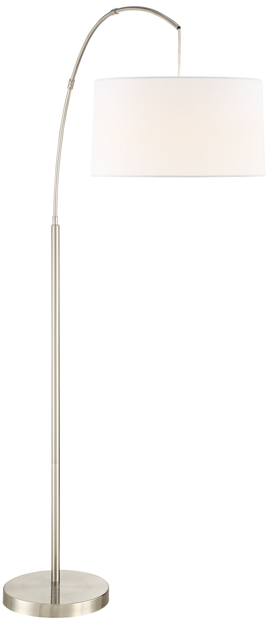 Possini Euro Cora 72" Brushed Nickel Arc Floor Lamp with USB Dimmer