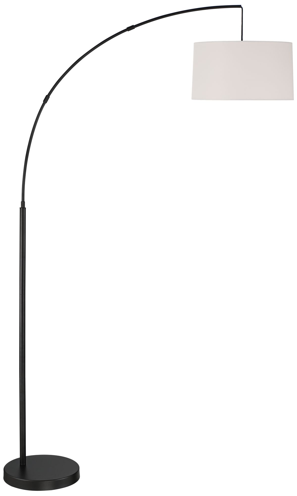 Possini Euro Cora 72" Modern Black Arc Floor Lamp with USB Dimmer