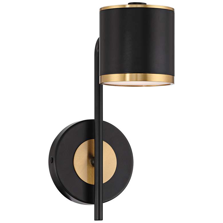 Image 3 Possini Euro Corbeau 11 1/2" High Black and Gold LED Wall Sconce