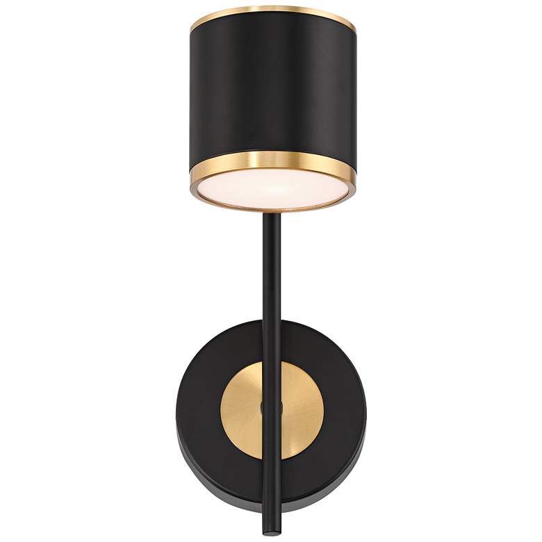 Image 5 Possini Euro Corbeau 11 1/2" High Black and Gold LED Wall Sconce more views