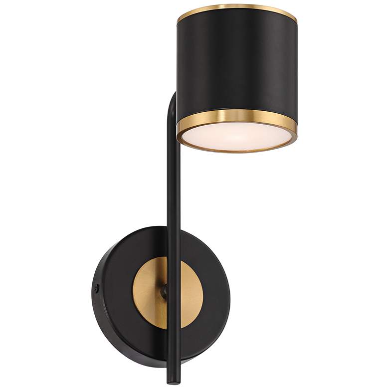 Image 6 Possini Euro Corbeau 11 1/2" High Black and Gold LED Wall Sconce more views