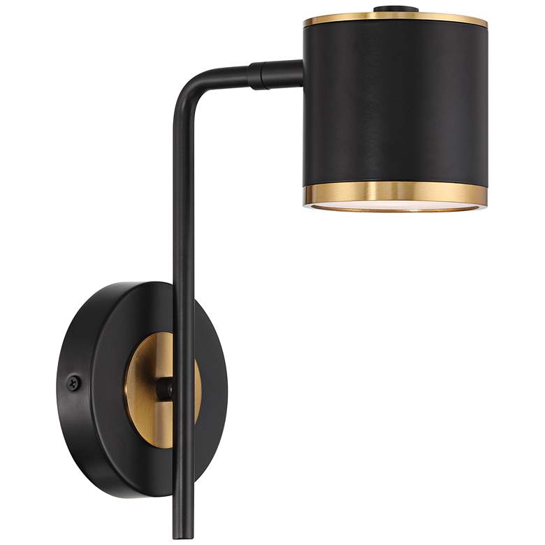 Image 7 Possini Euro Corbeau 11 1/2" High Black and Gold LED Wall Sconce more views