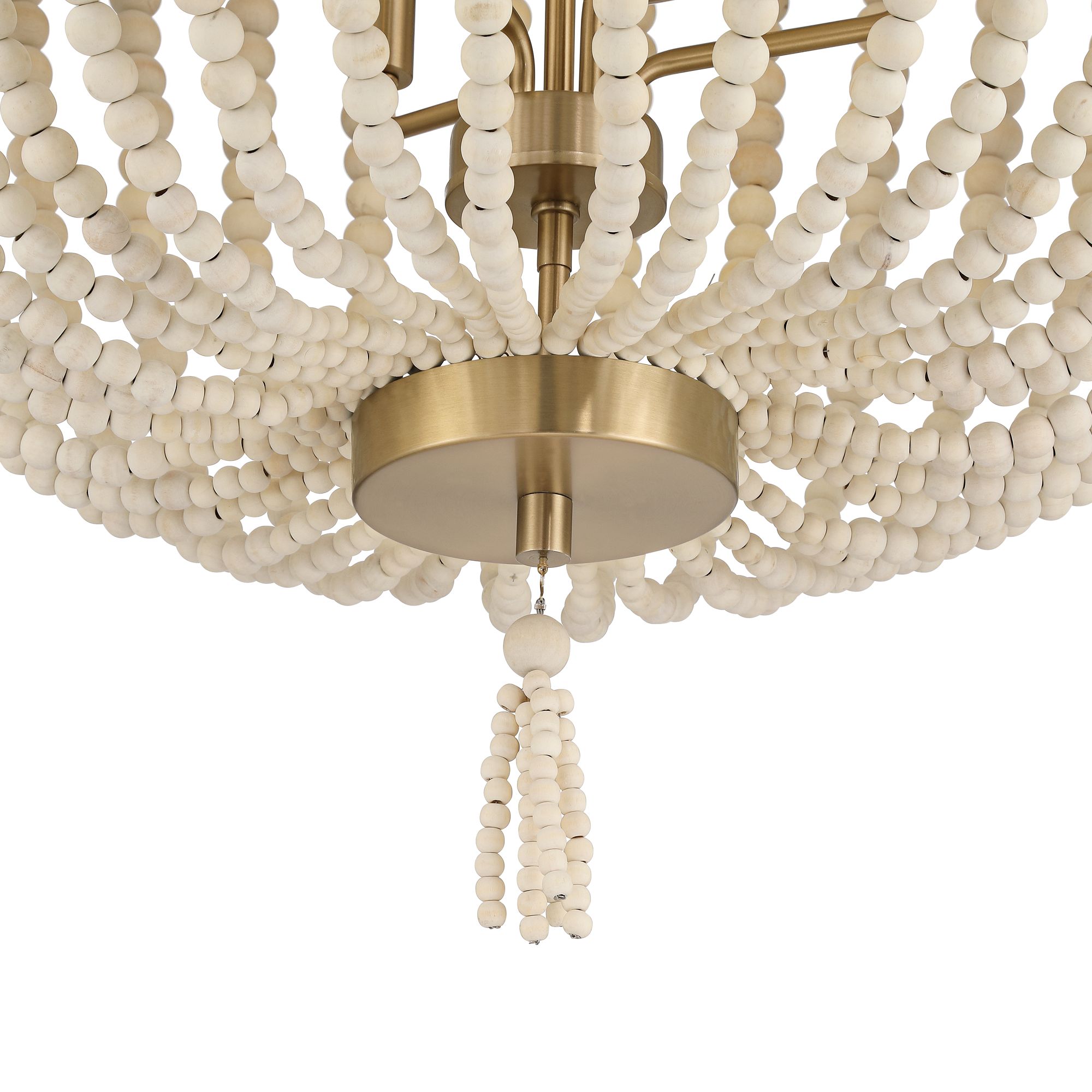 Image 5 Possini Euro Cordelia 27 3/4" Wide Wood Bead Brass 6-Light Chandelier more views