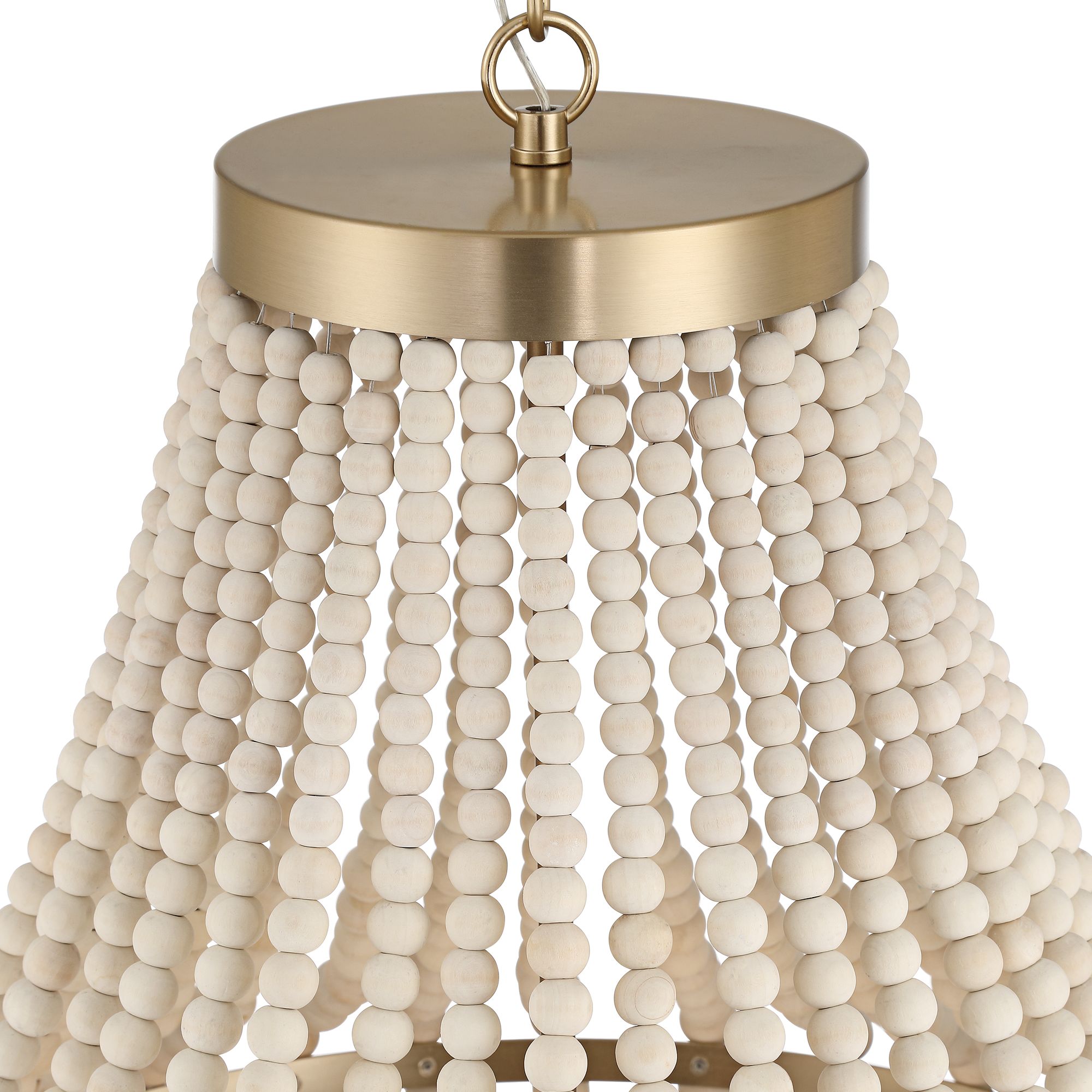 Image 6 Possini Euro Cordelia 27 3/4" Wide Wood Bead Brass 6-Light Chandelier more views