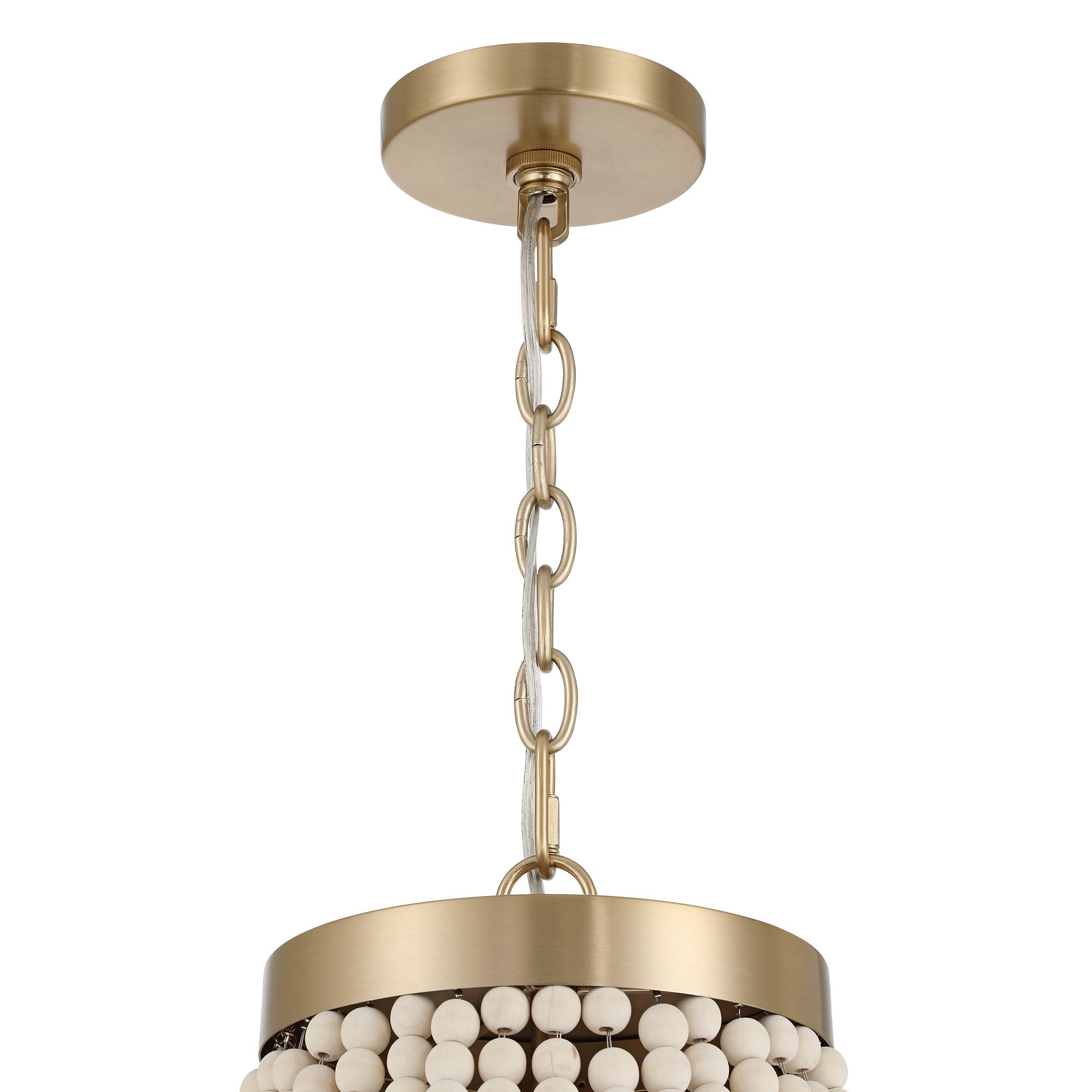 Image 7 Possini Euro Cordelia 27 3/4" Wide Wood Bead Brass 6-Light Chandelier more views