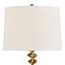 Possini Euro Corkscrew Brass and White Marble Table Lamp with Dimmer in scene