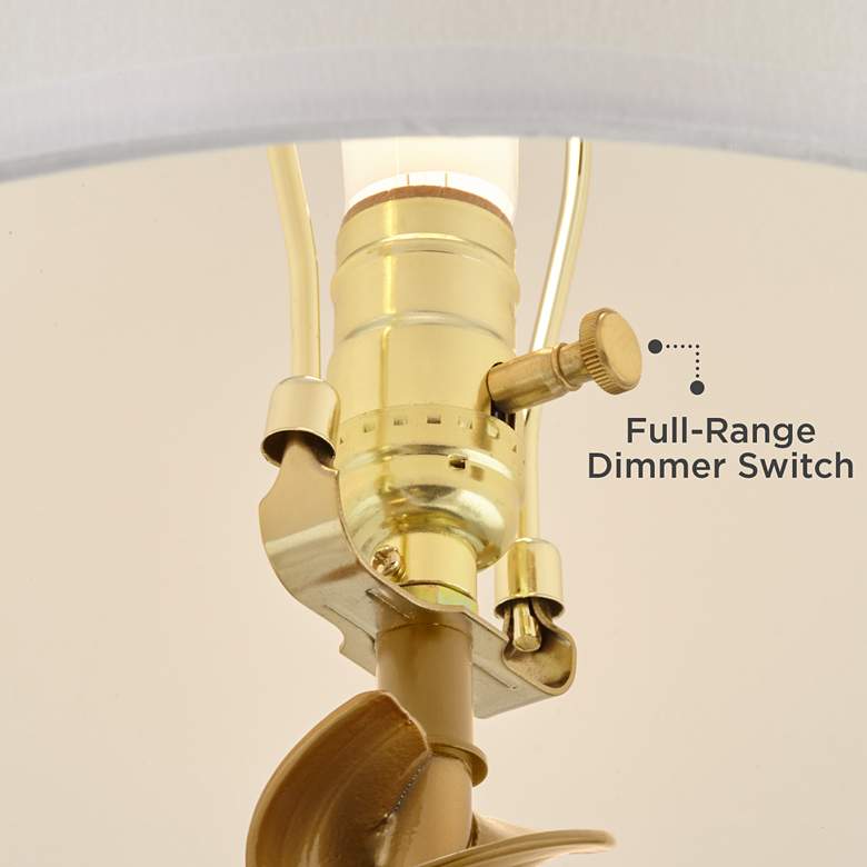 Image 6 Possini Euro Corkscrew Brass and White Marble Table Lamp with Dimmer more views