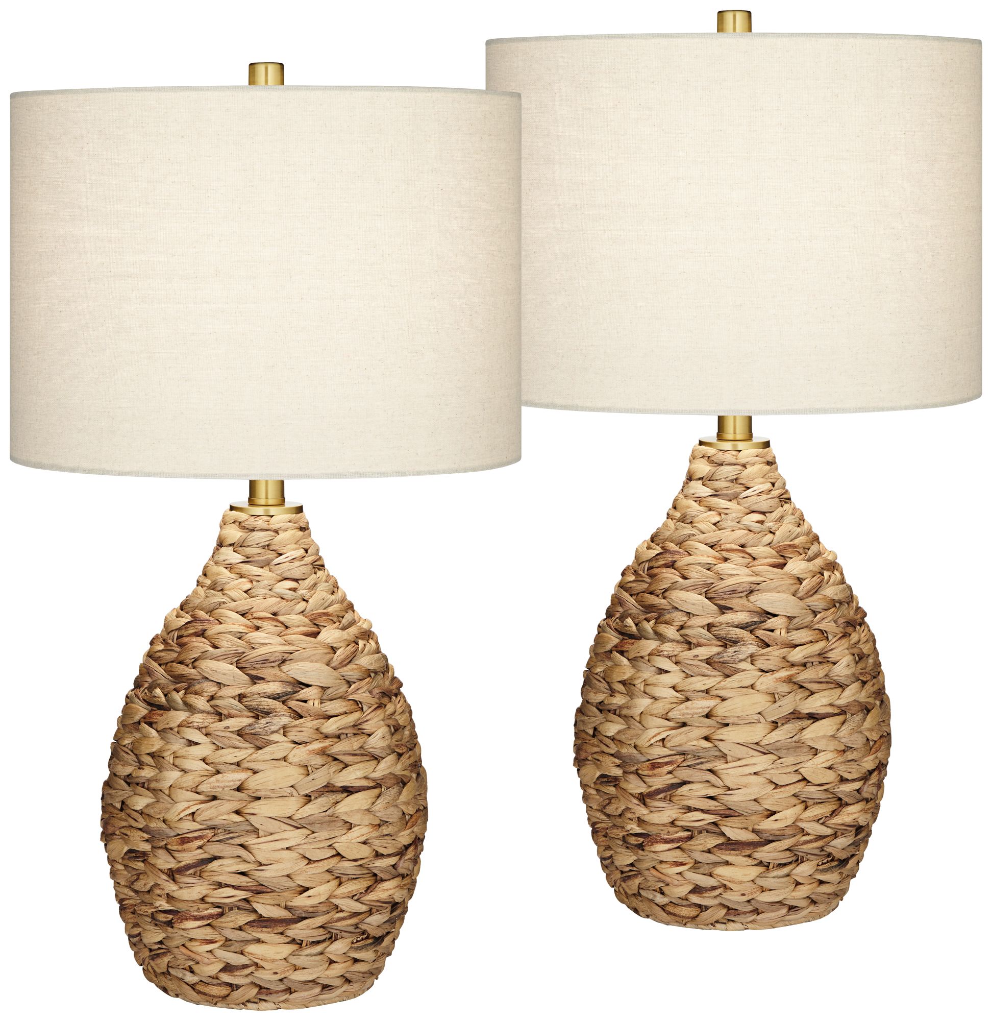 Image 3 Possini Euro Corona 25 1/2" Woven Reed Modern Coastal Lamps Set of 2