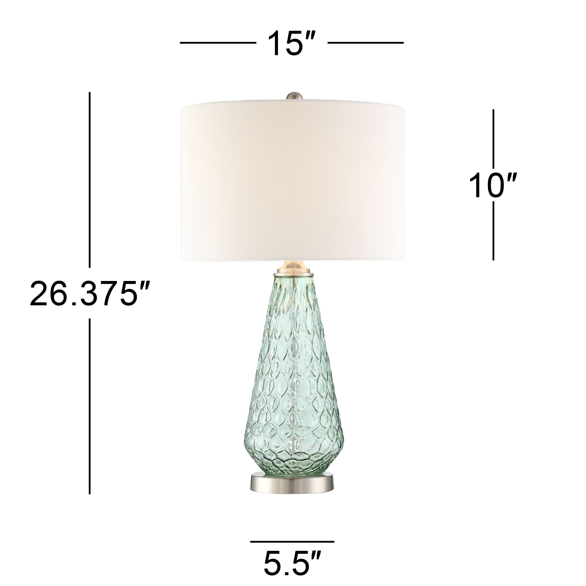 Possini Euro Corsica 26 3/8" Modern Coastal Seafoam Green Glass Lamp in scene