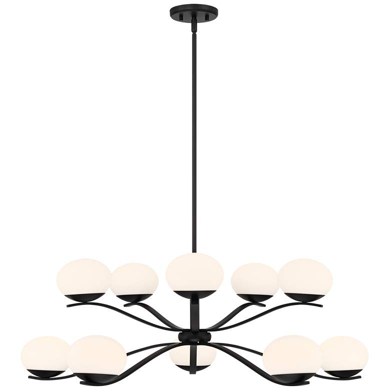 Image 6 Possini Euro Corus 37 3/4" Matte Black 10-Light Modern LED Chandelier more views
