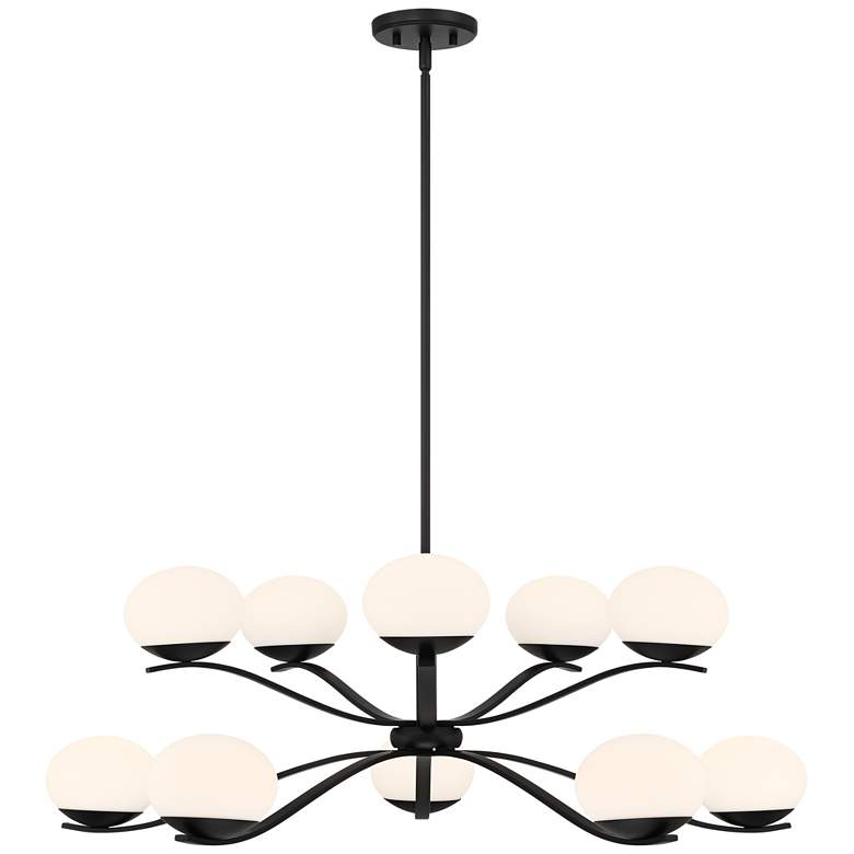 Image 6 Possini Euro Corus 37 3/4 inch Matte Black 10-Light Modern LED Chandelier more views