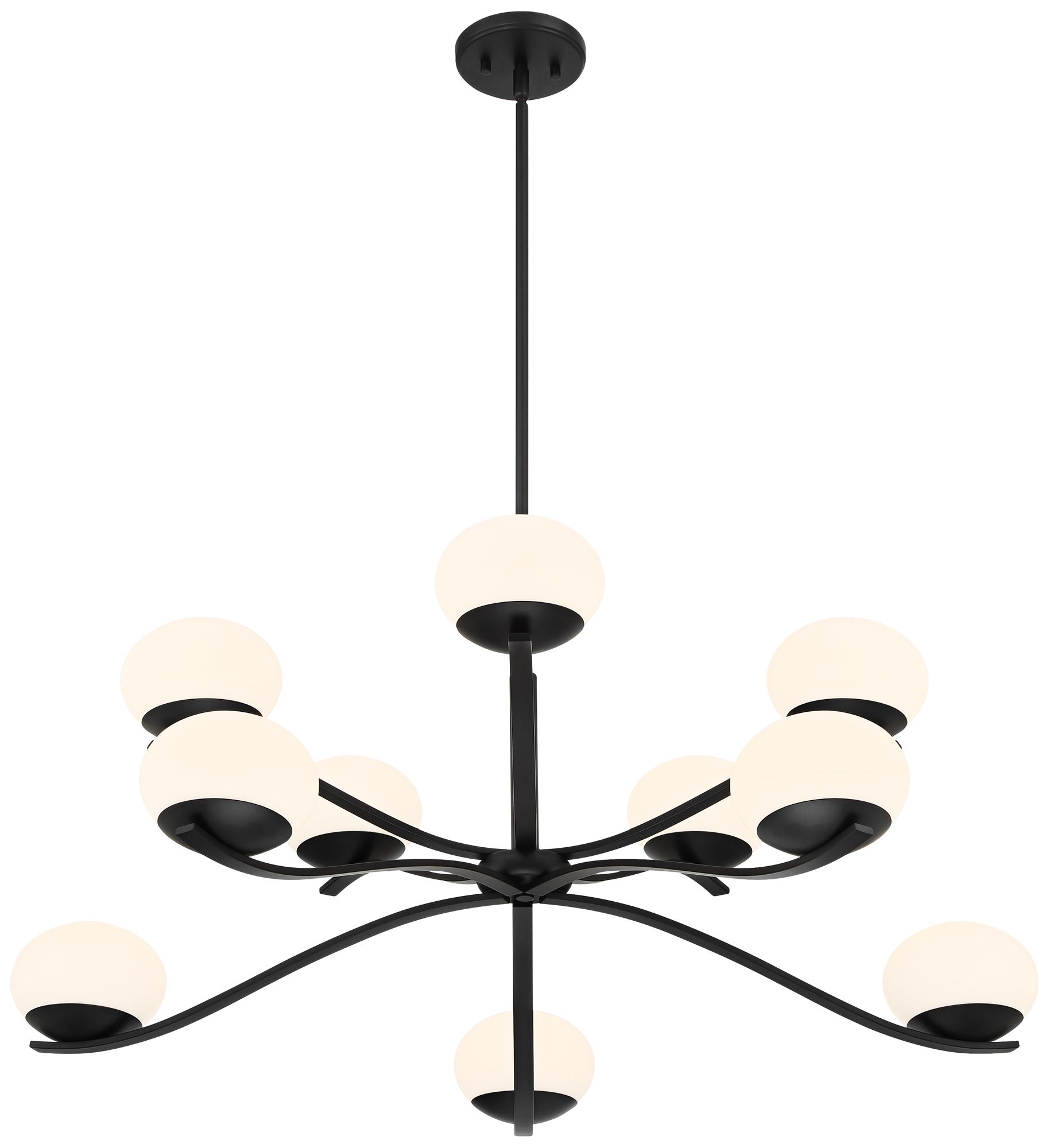 Watch A Video About the Corus Matte Black 10 Light LED Entry Chandelier