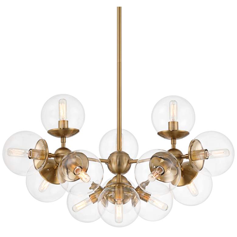 Image 2 Possini Euro Cosas 27 1/2" Wide Warm Brass 13-Light Pendant
