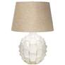 Possini Euro Cosgrove 26 1/2" Linen and White Ceramic Lamp with Dimmer