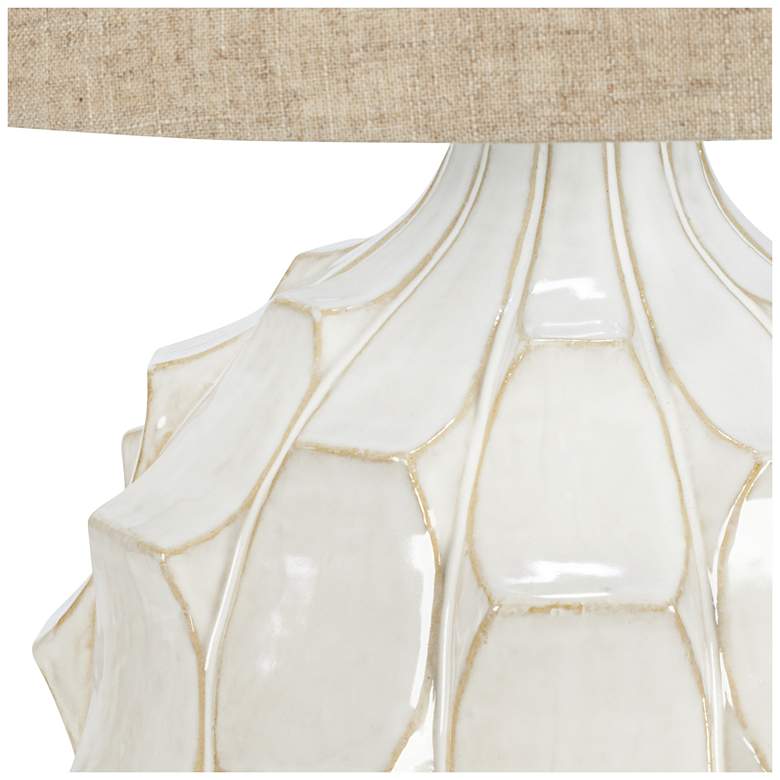 Image 3 Possini Euro Cosgrove 26 1/2" Linen and White Ceramic Lamp with Dimmer more views