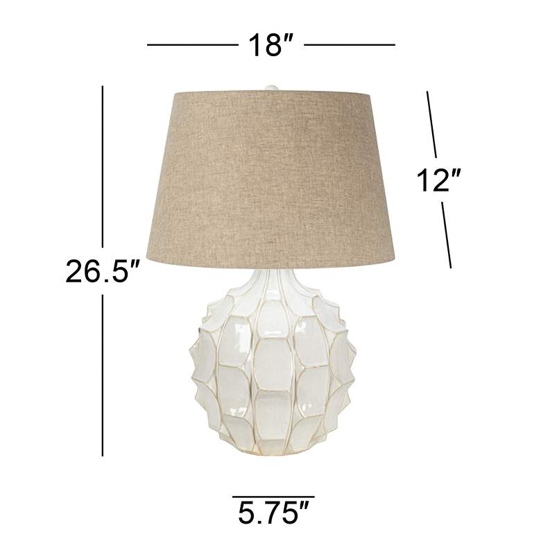 Image 6 Possini Euro Cosgrove 26 1/2 inch Linen and White Ceramic Lamp with Dimmer more views