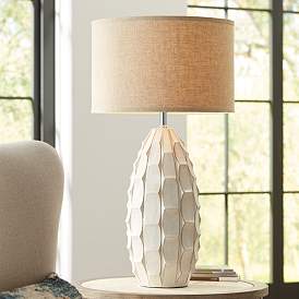 Image2 of Possini Euro Cosgrove 32 3/4" Oval White Modern Ceramic Table Lamp