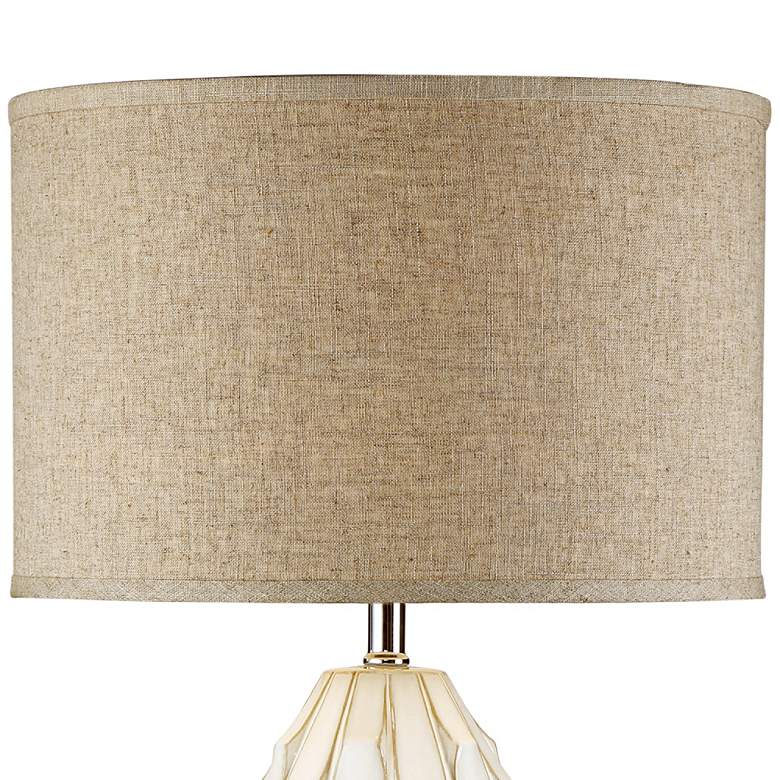 Image 4 Possini Euro Cosgrove 32 3/4" Oval White Modern Ceramic Table Lamp more views