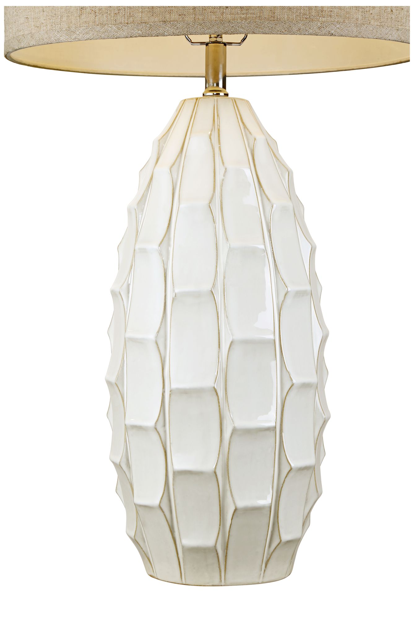 Possini Euro Cosgrove 32 3/4" Oval White Modern Ceramic Table Lamp in scene