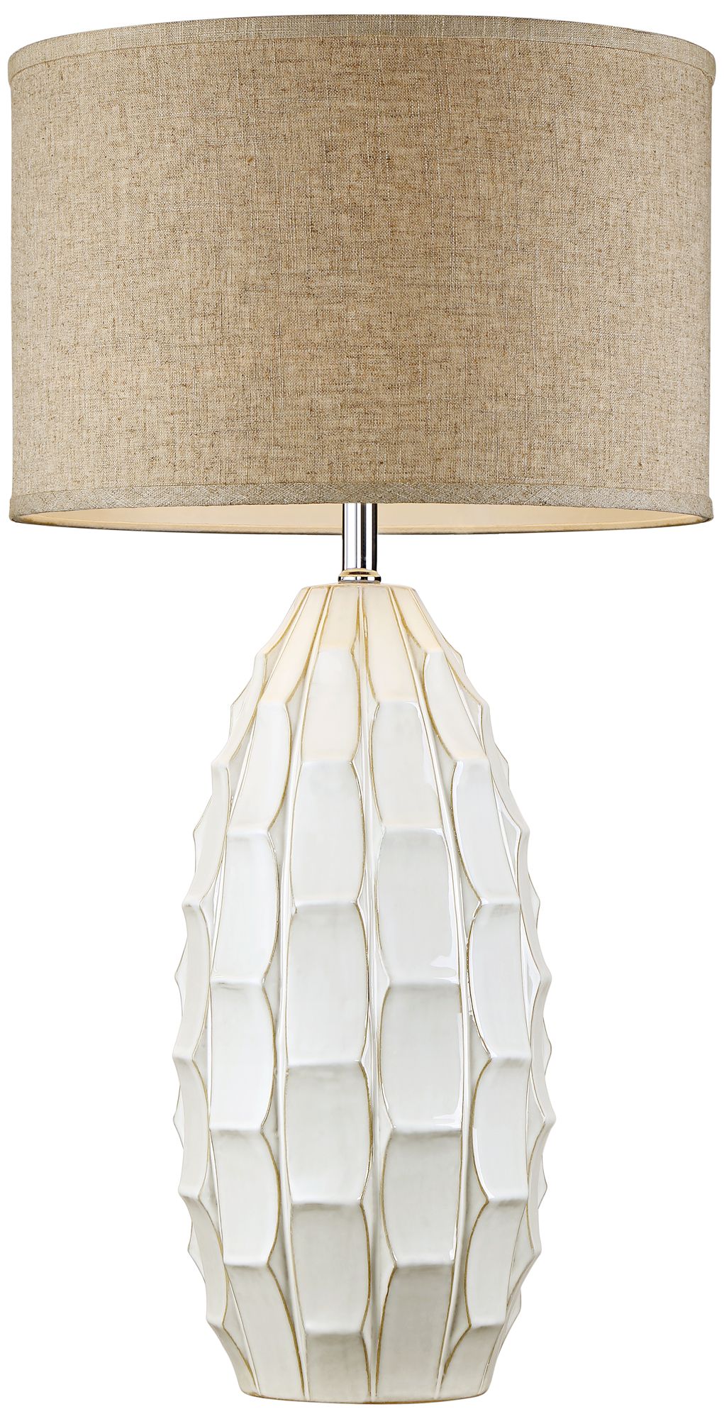 Possini Euro Cosgrove 32 3/4" Oval White Modern Ceramic Table Lamp in scene